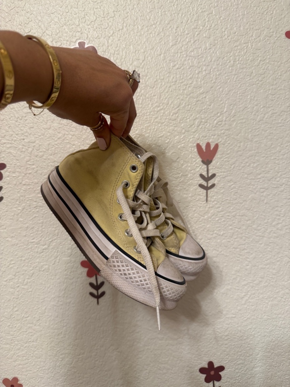 Converse Yellow High Top Kids Sneakers